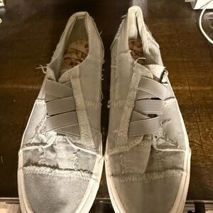 Distressed Gray Slip-On Sneakers